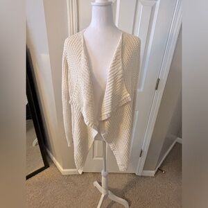 LOFT Chunky Knit Waterfall Cardigan size L
